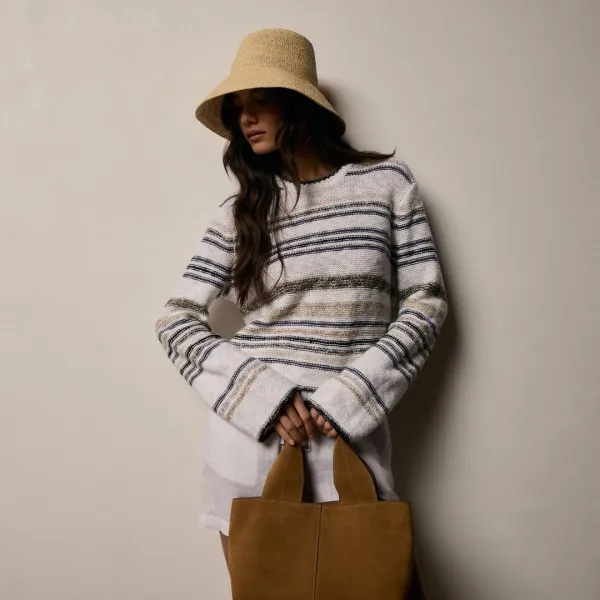 Grey Cape Multi Stripe Sweater - Neutral Multi Stripe