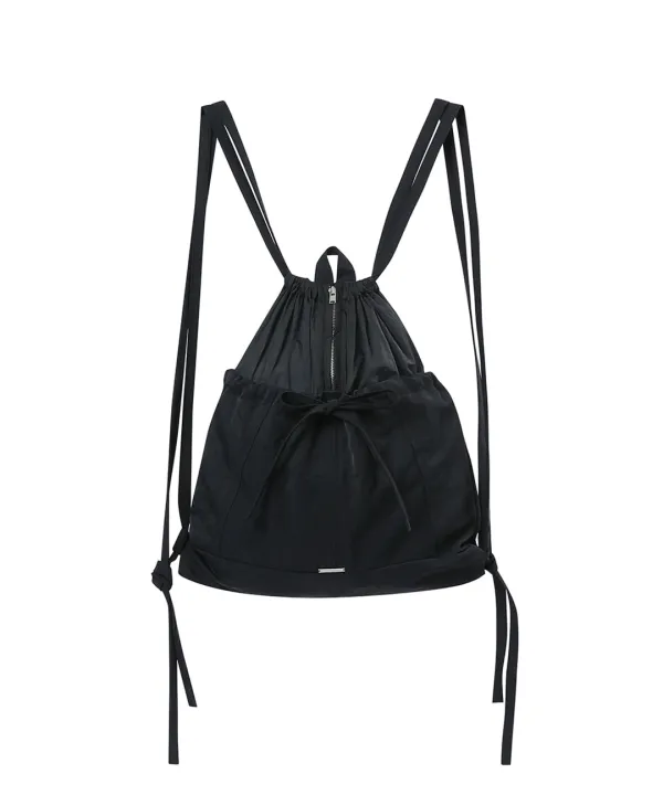 [Exclusive] Sheer layered gym sack CHARCOAL