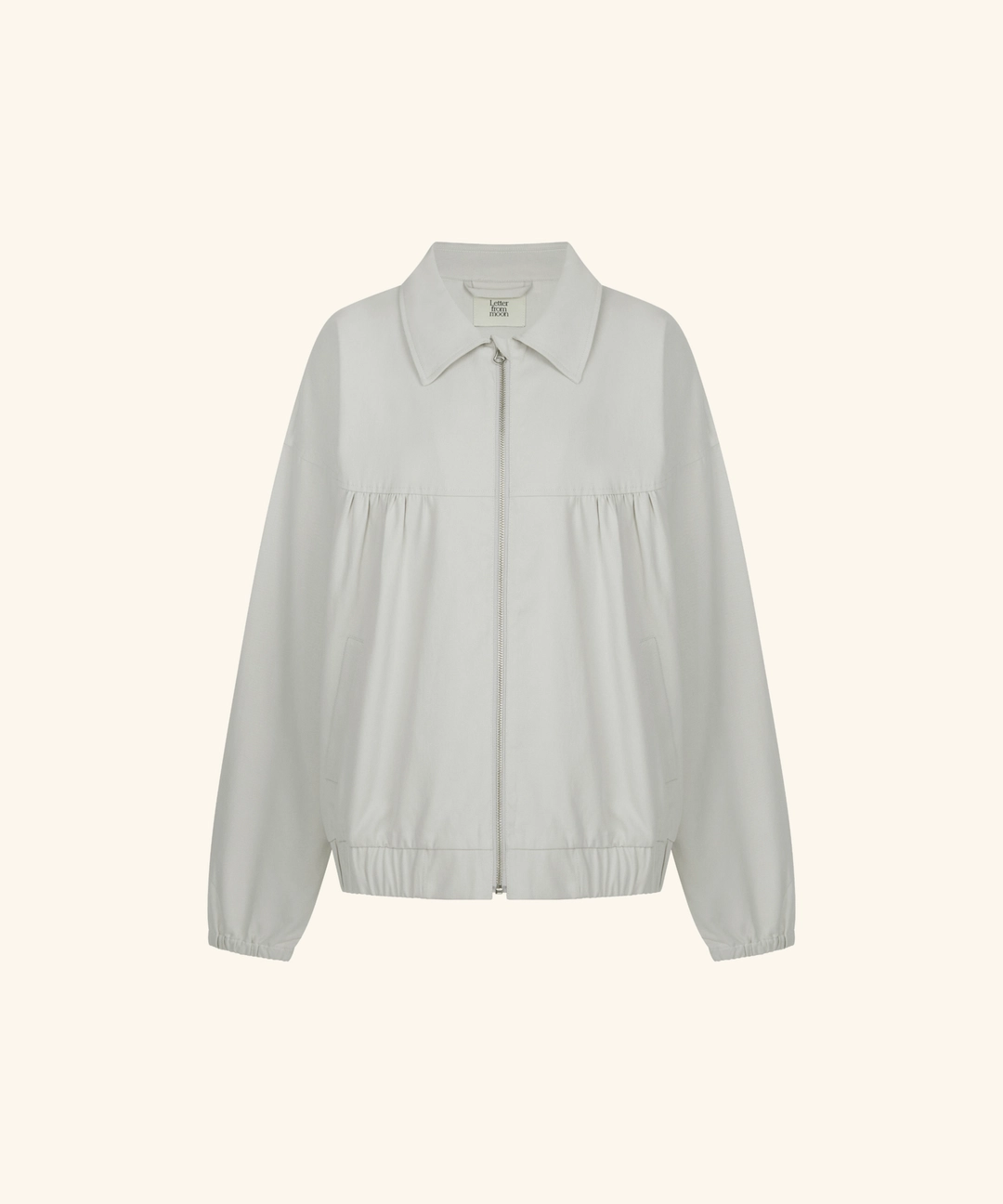 레터프롬문 Dope Shirred Cotton Bomber Jacket (Light Gray) 상품 이미지 1