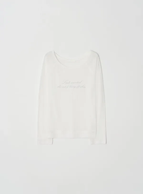 [2ND]Lettering unbal sleeve tee
