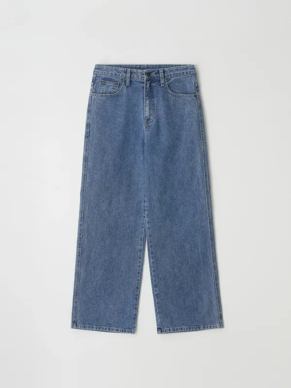 LE Mid Blue Wide Denim Pants