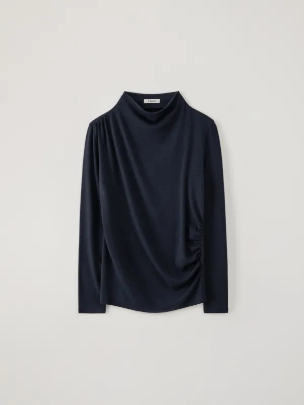 Wool Shirring Top (Black)