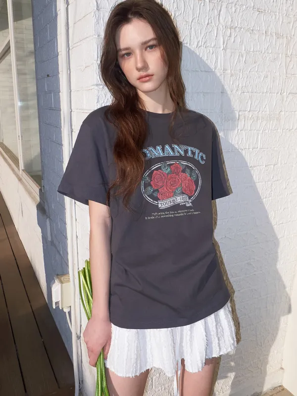 Romantic Graphic T-Shirt, Charcoal