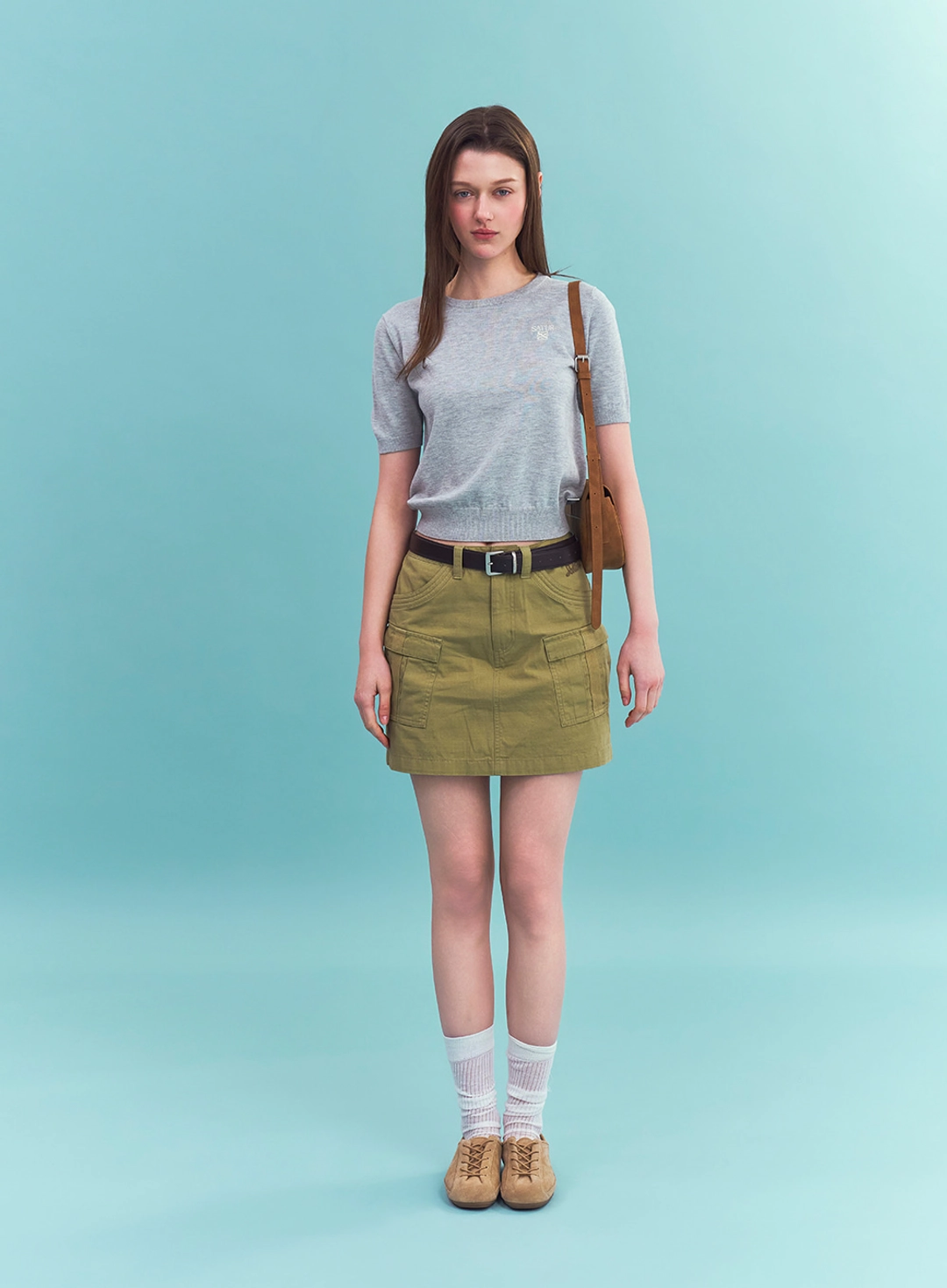 세터 (W) Loren Fine Half Knit - Melange Gray 상품 이미지 3