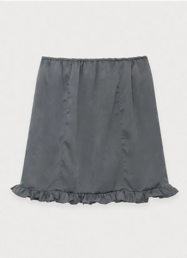 Glossip satin skirt - blue grey