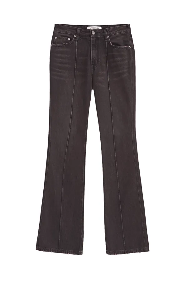DENIM PINTUCK BOOTSCUT PANTS (BROWN)