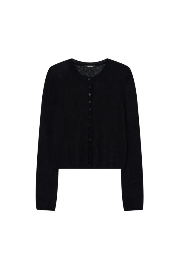 MOHAIR SLIM-FIT CARDIGAN (BLACK)