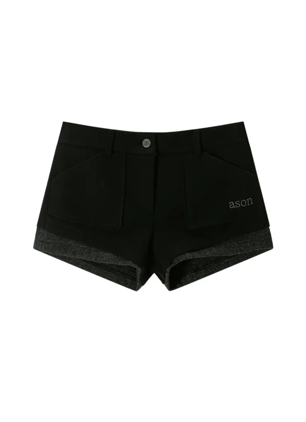 MABLE TWO TONE SHORT PANTS / BLACK