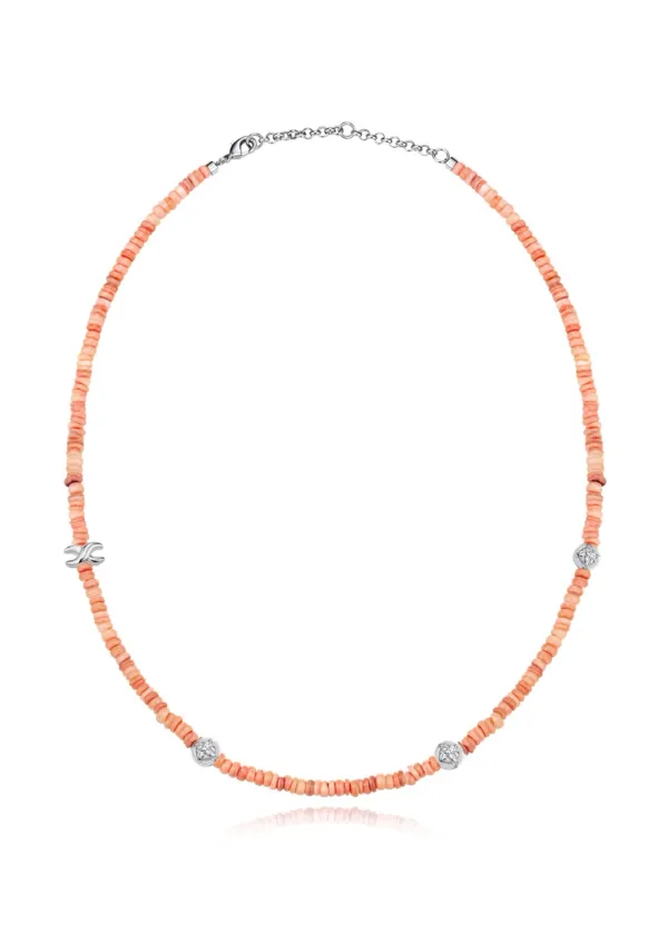 X Beads Choker_Coral