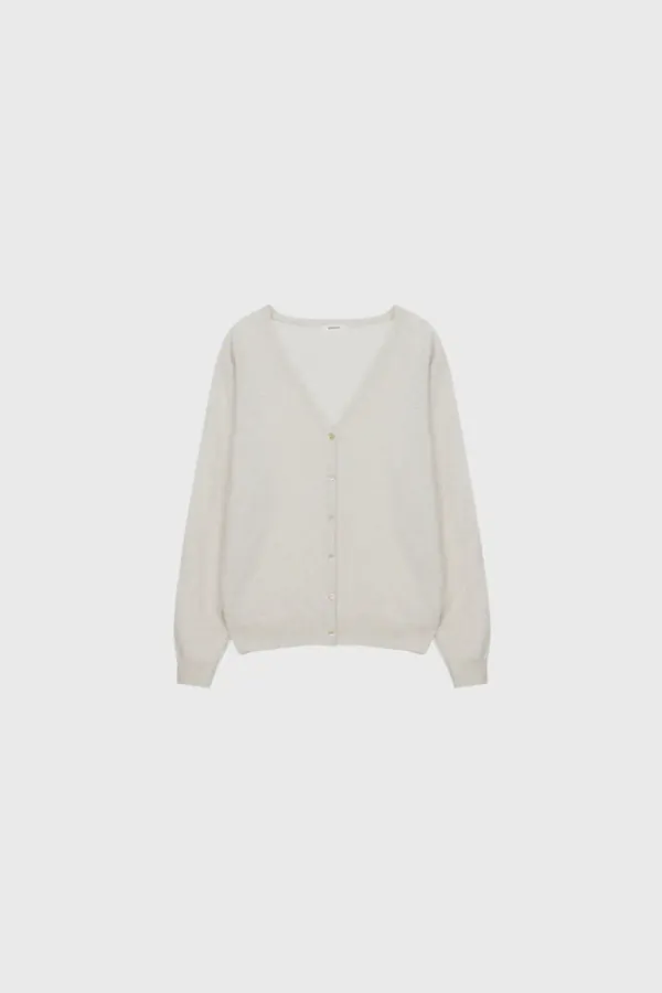 Fox v-neck cardigan (ivory / gray / brown / black)