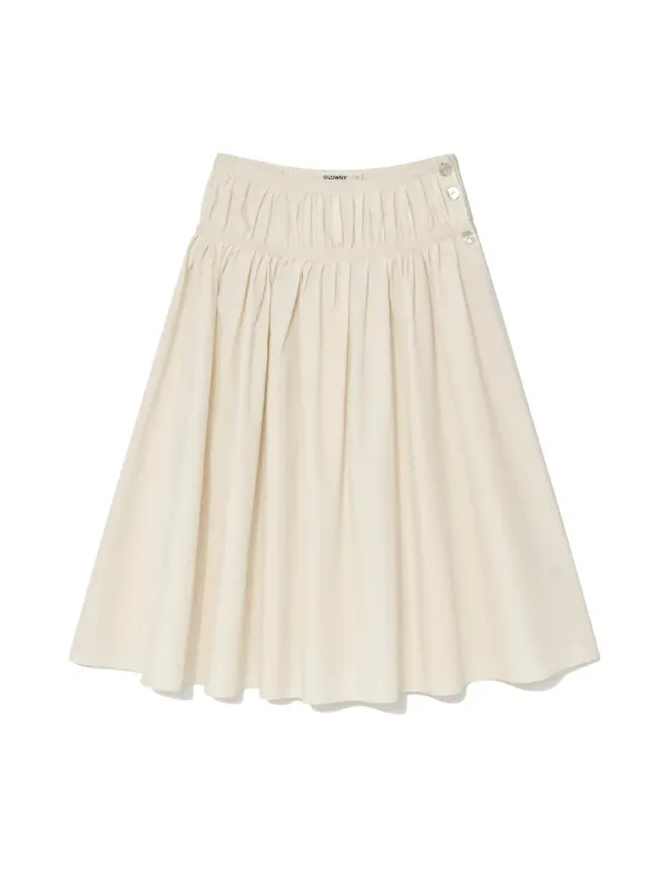 BLOOM SHIRRING LONG SKIRT (NATURAL)