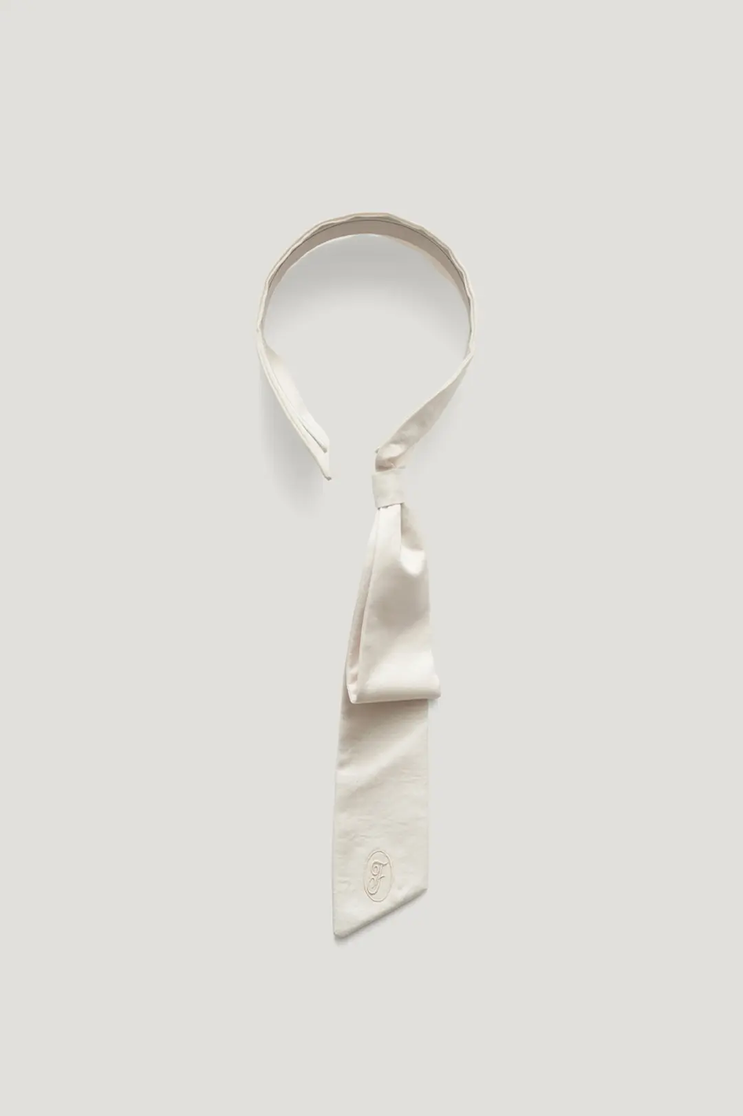 RIBBON HEADBAND_SATIN IVORY