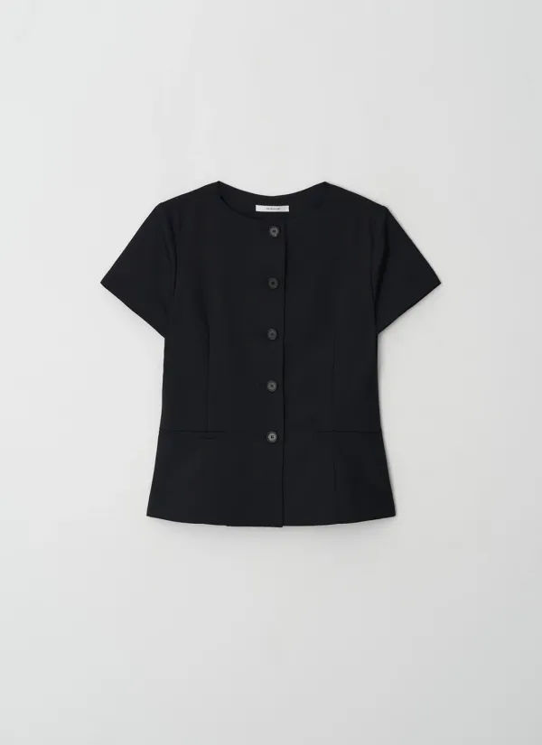 [2차 리오더] summer wool boat-neck jacket_black (S / L size 6/5 이내 출고 / M size 6/12 이내 출고)