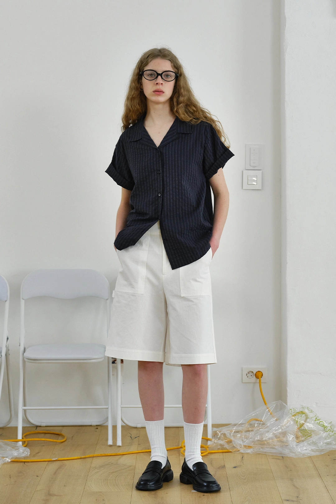 브렌다 브렌든 g.w tailored shirts - navy 상품 이미지 2