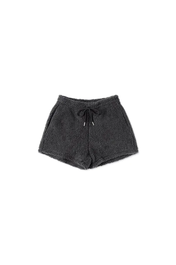 Teddy fleece shorts_charcoal
