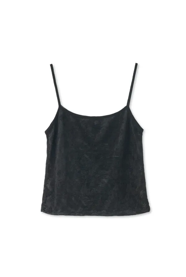 TEXTURED PETAL CAMISOLE (BLACK)