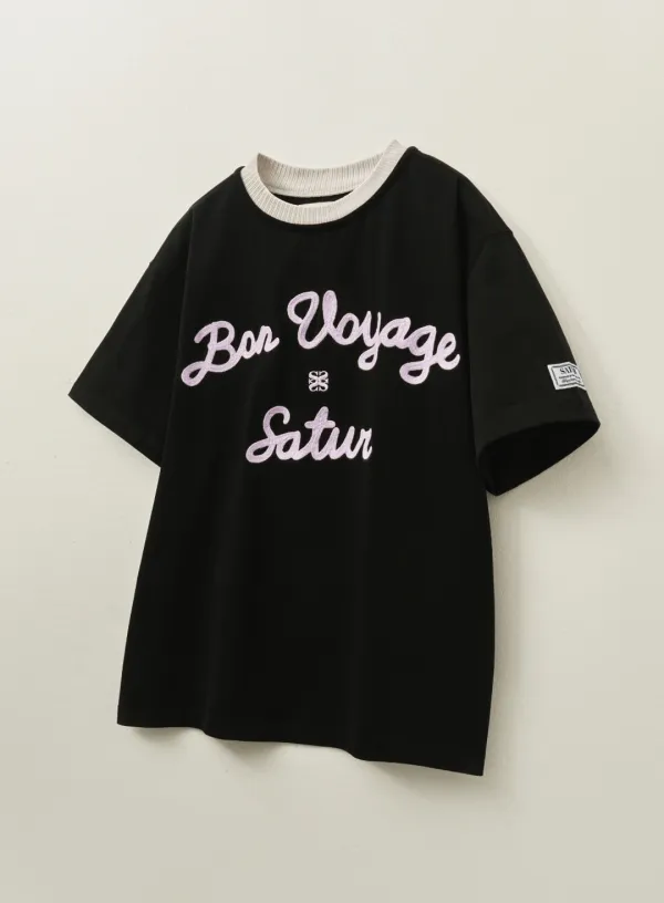 Satur Logo Voyage T-Shirt - Art Pink