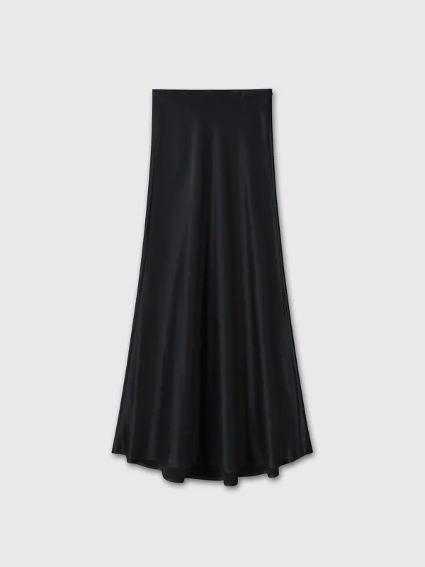 (W) SLIP MAXI SKIRT_ BLACK