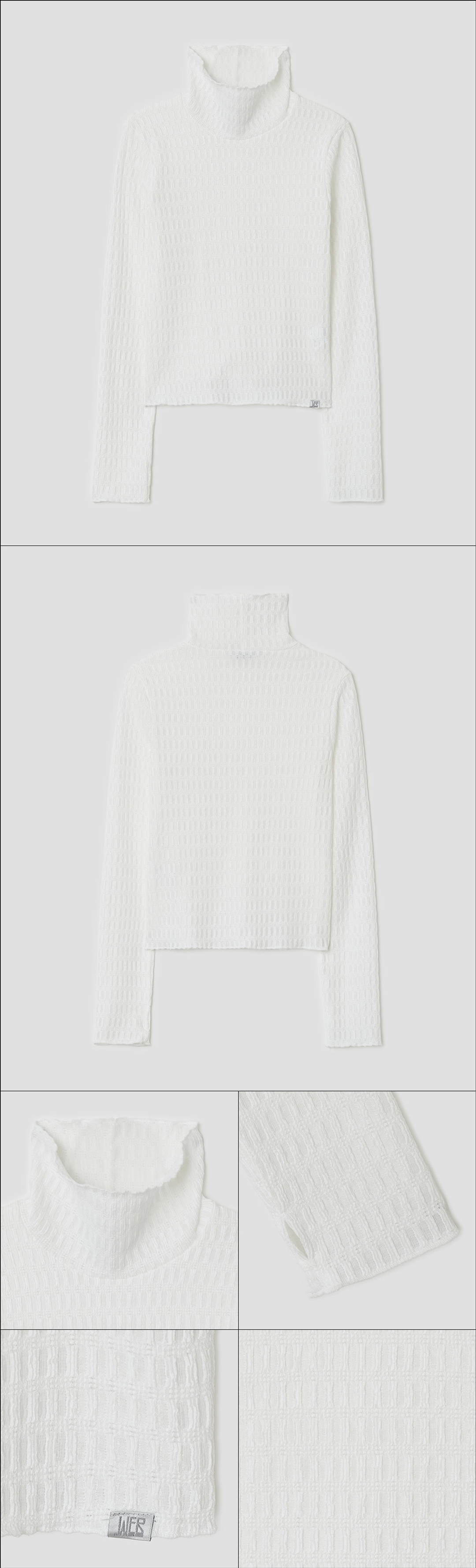 타입서비스 Textured Mock Neck Top [White] 상품 이미지 2