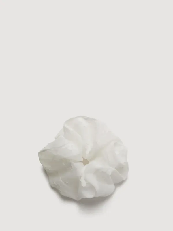 Flower Scrunchie White