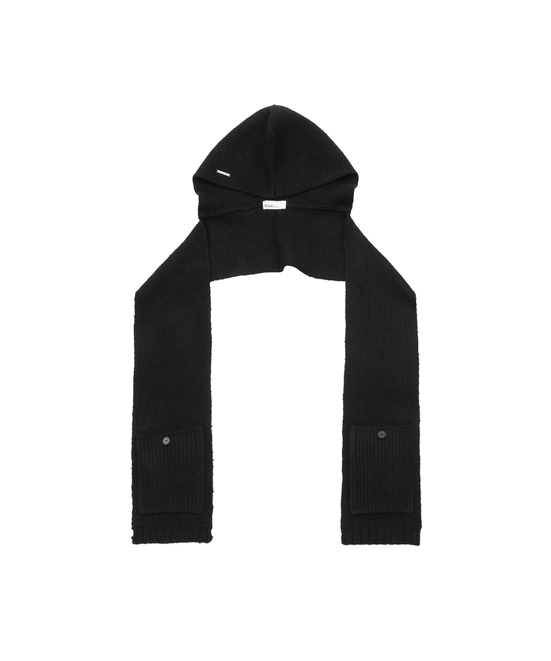 미세키서울 Hoodie pocket knit muffler BLACK 상품 이미지 1