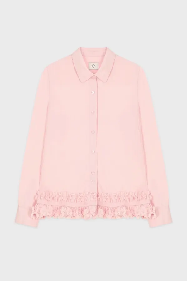 Logo Frill Collar Shirt (Soft Pink)