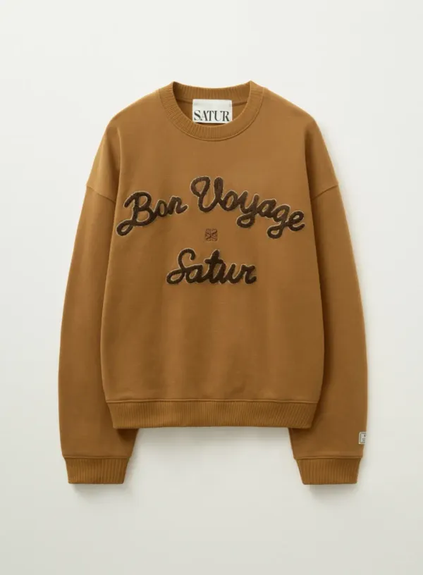 Bon Voyage Boucle Sweatshirt - Orange Brown