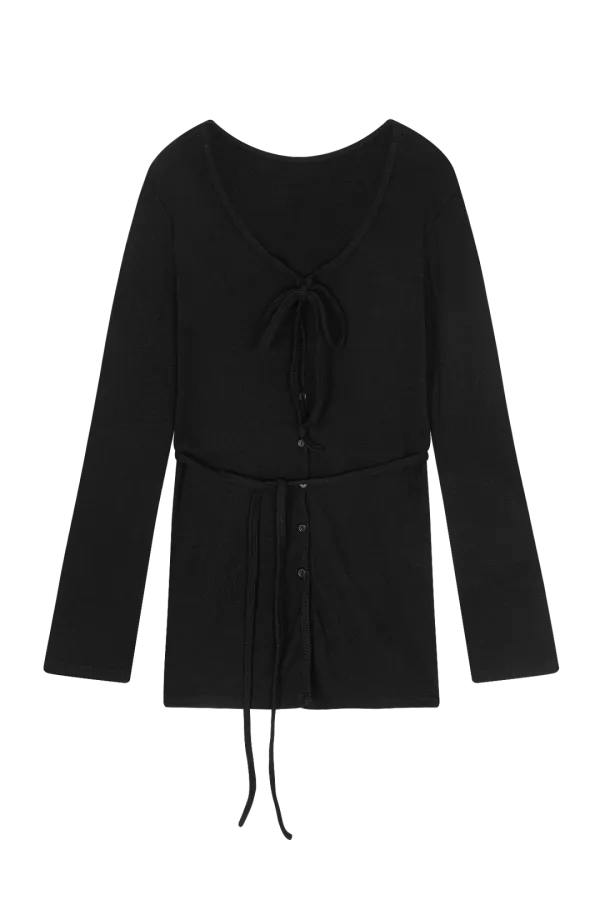 Strap long sleeve cardigan