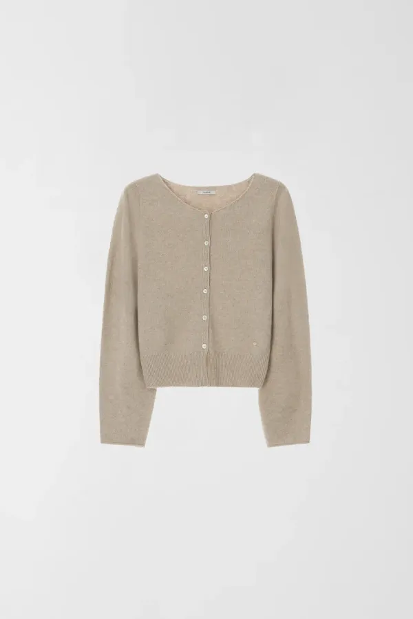 WHOLE GARMENT RACCOON CARDIGAN_SAND BEIGE_OD3C2MCD90SBG