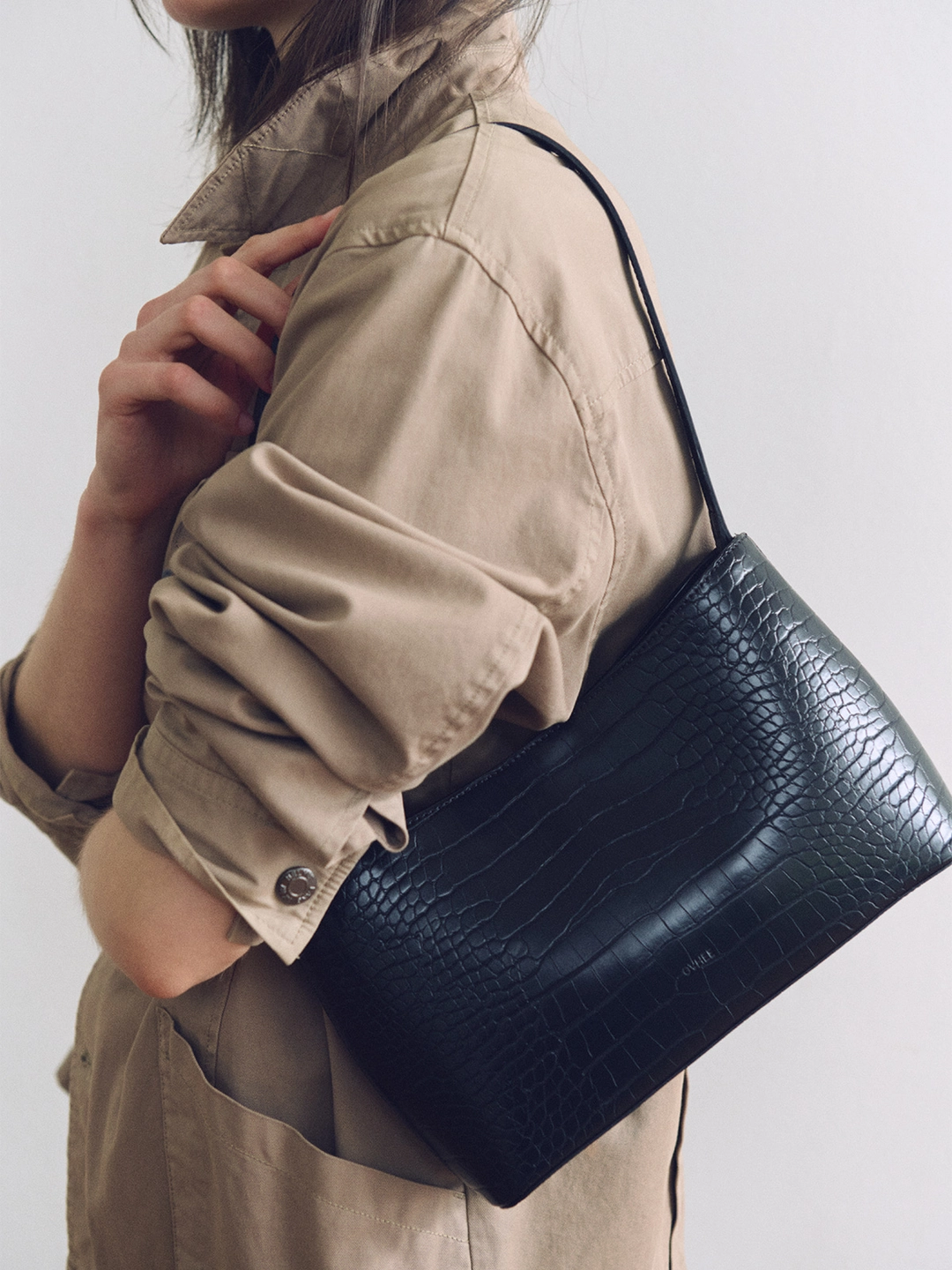 오브히 엘로 크로커 숄더백 Elo Croco Shoulder Bag_Black 상품 이미지 2