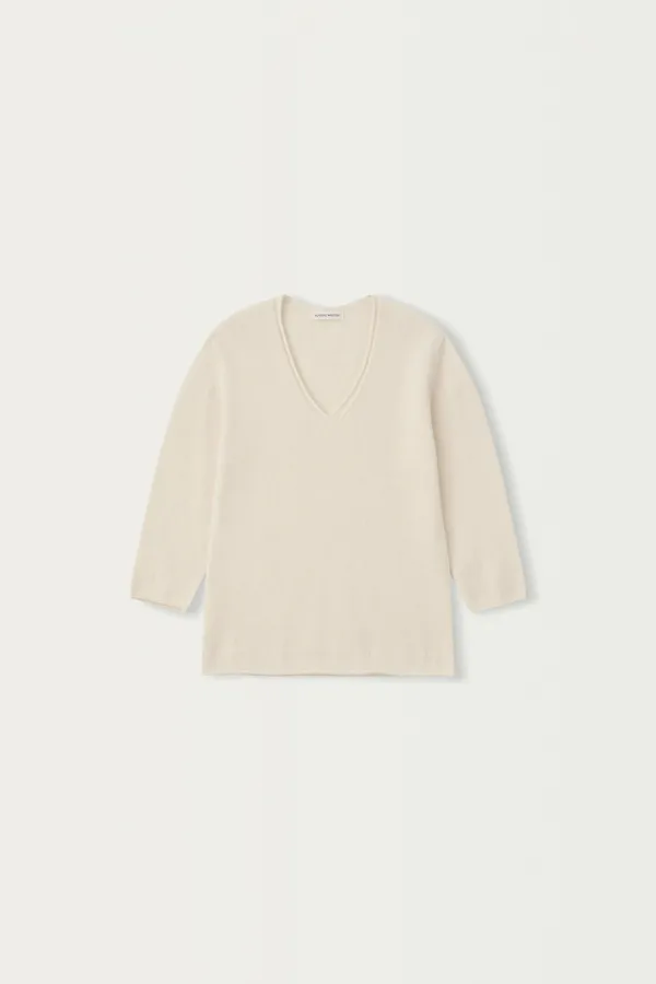 3RD / Kate v-neck pullover (Pure Ivory)