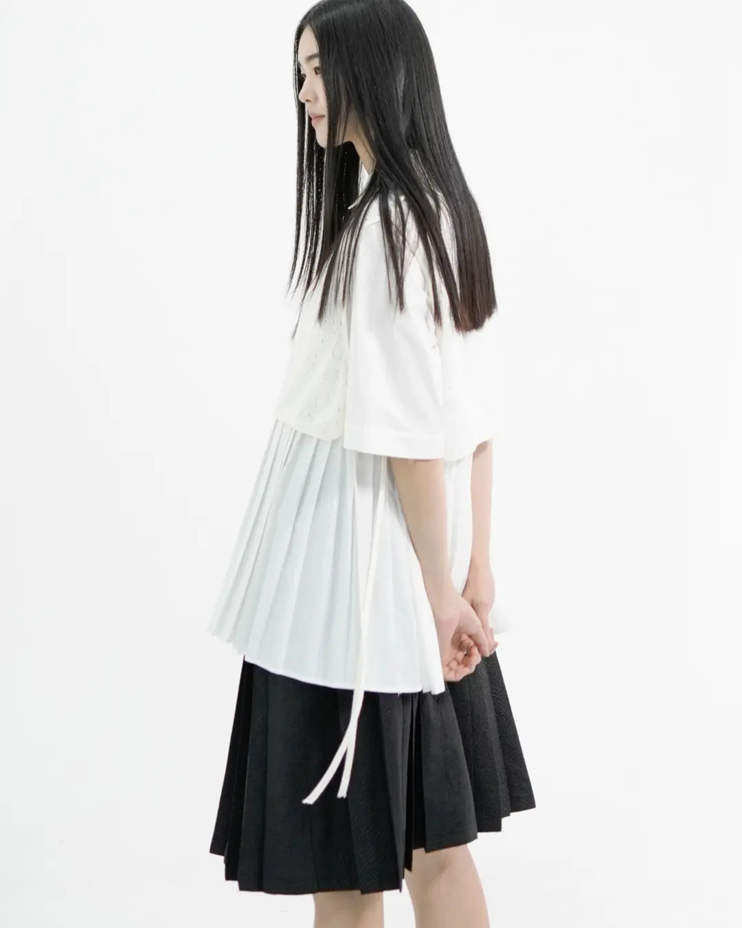 유노이아 half sleeve pleats shirt 상품 이미지 2