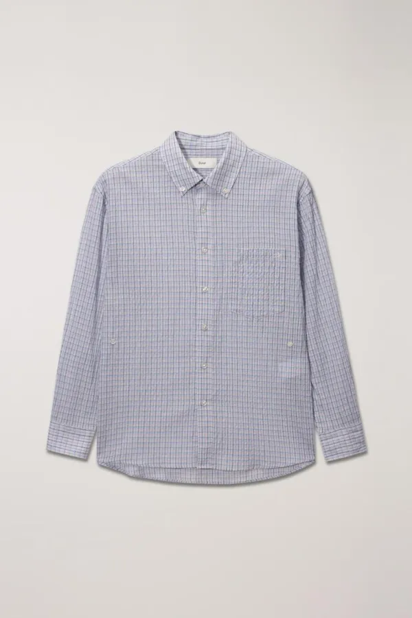 UNISEX CLASSIC CHECK OVERSHIRT SOFT BLUE CHECK