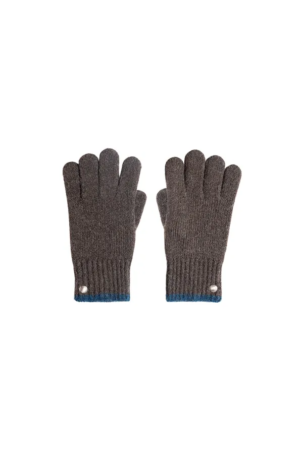 COLOR-BLOCK CUFF GLOVES FOR MEN IN BROWN