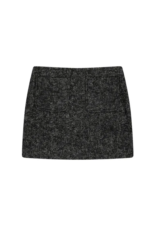 CLASSIC WOOL MINI SKIRT (HERRINGBONE)