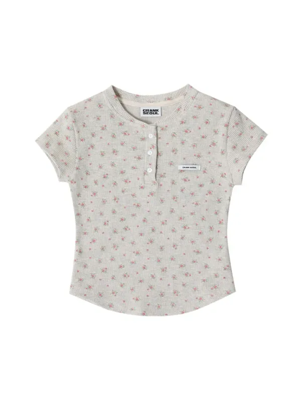[Release 06/02] FLOWER HENLEY NECK TOP_OATMEAL