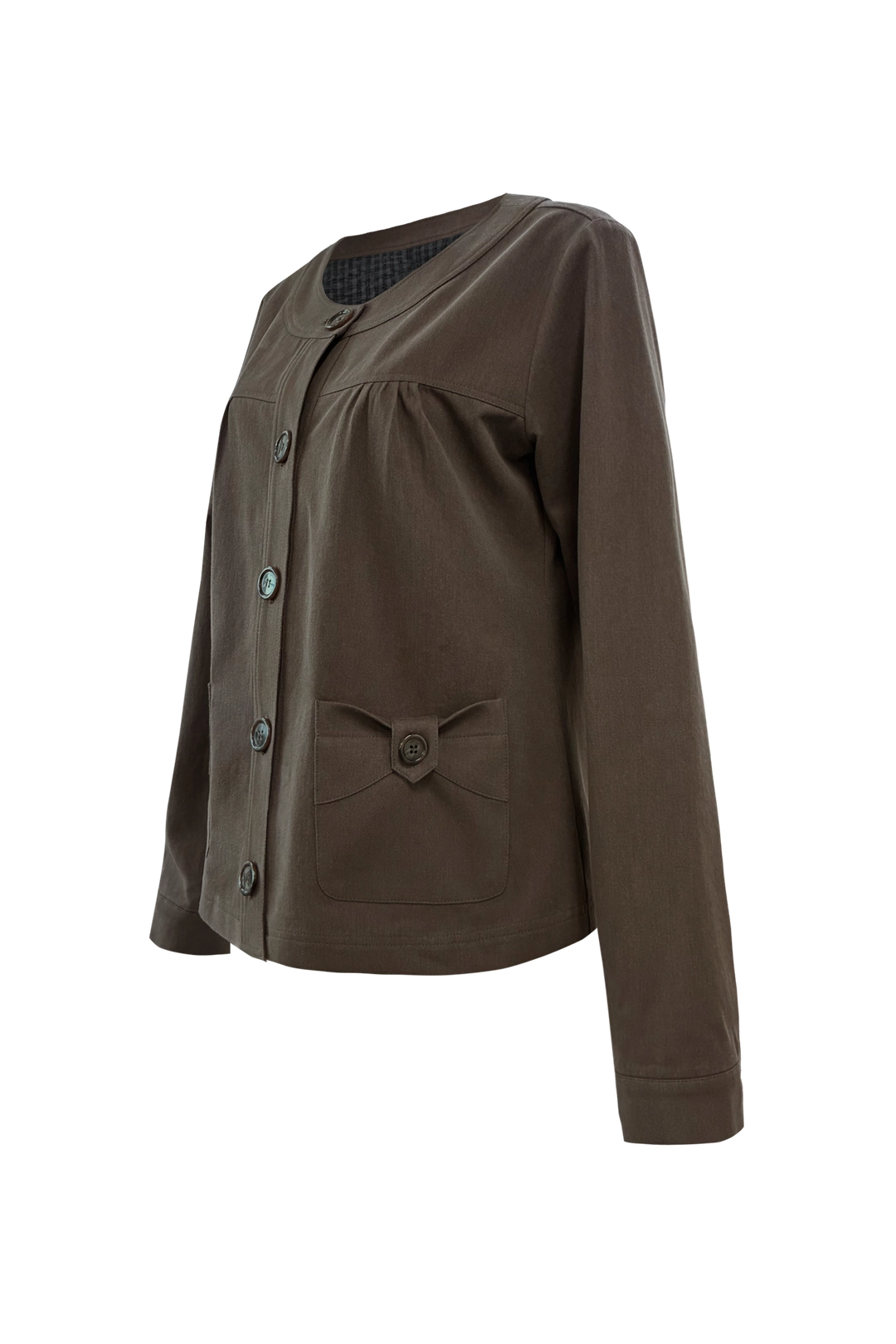 체메씨 BLUSH BOW ROUND JACKET (BROWN) 상품 이미지 2