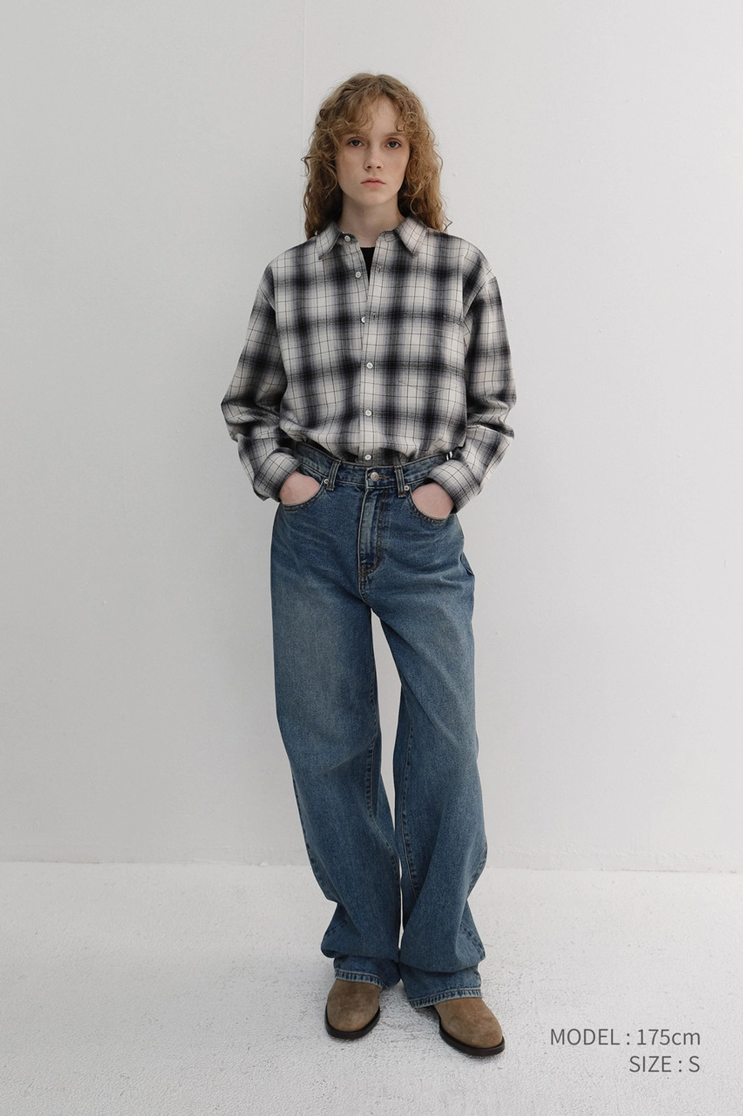 던스트 UNISEX WINTER FLANNEL CHECKED SHIRT BLACK_UDSH6D121BK 상품 이미지 1