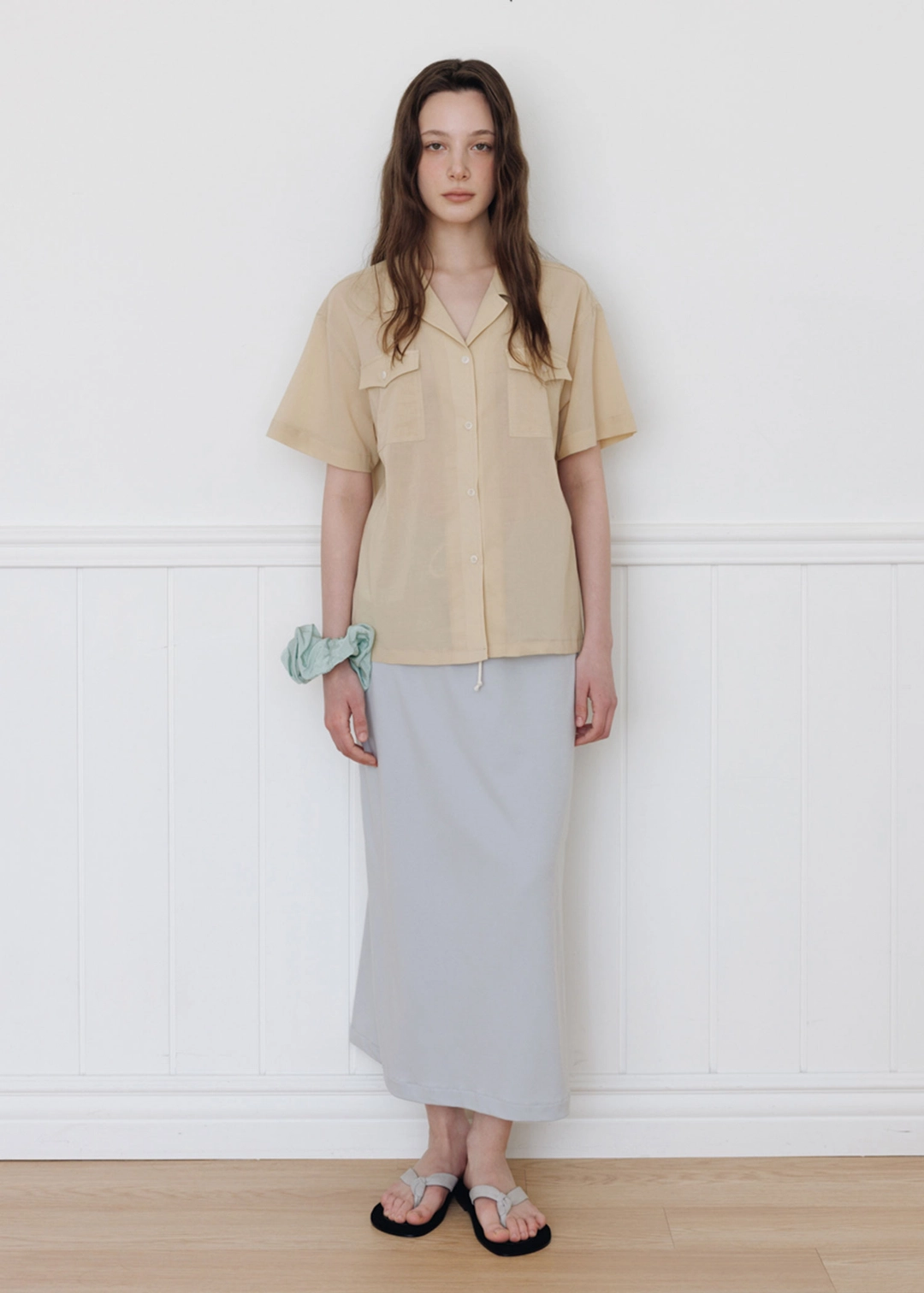 더라이 String Long Skirt(Light Grey) 상품 이미지 2