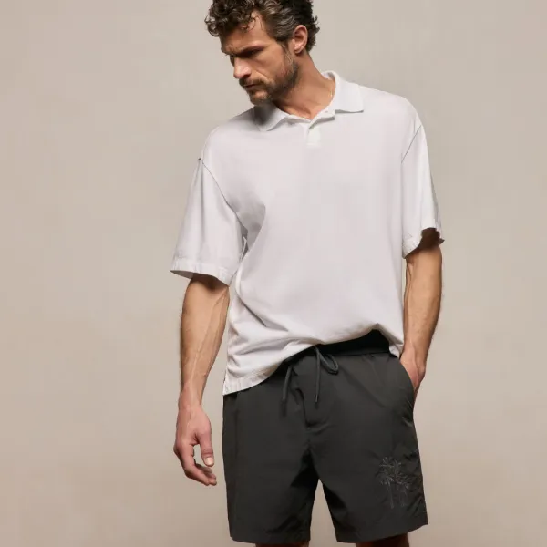 Heavy Luxe Jersey Oversized Polo - White