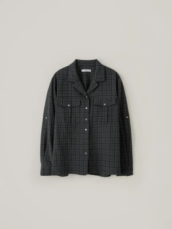 Check Roll-Up Shirt - Charcoal