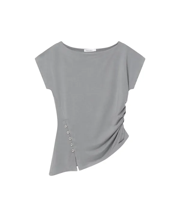 Side shirring slit top GREY