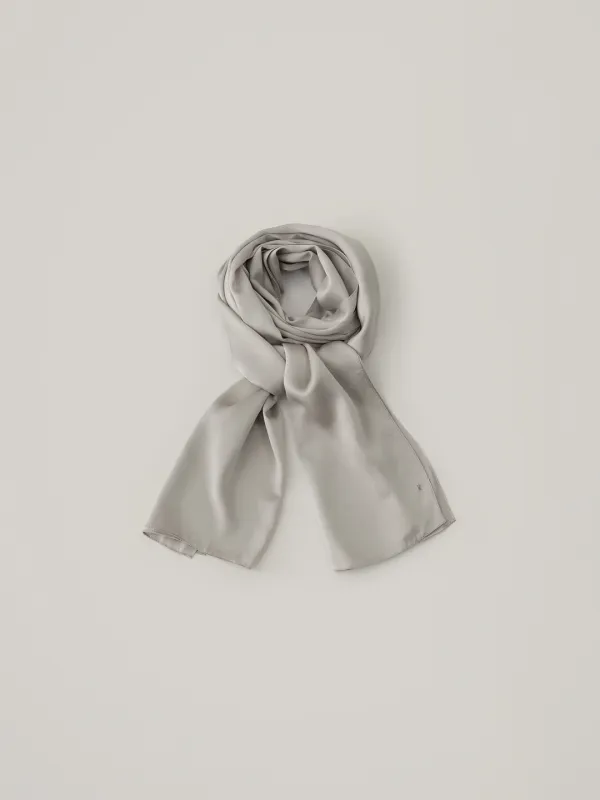 [10.12 예약 배송] Washed Silk Scarf - Light Gray