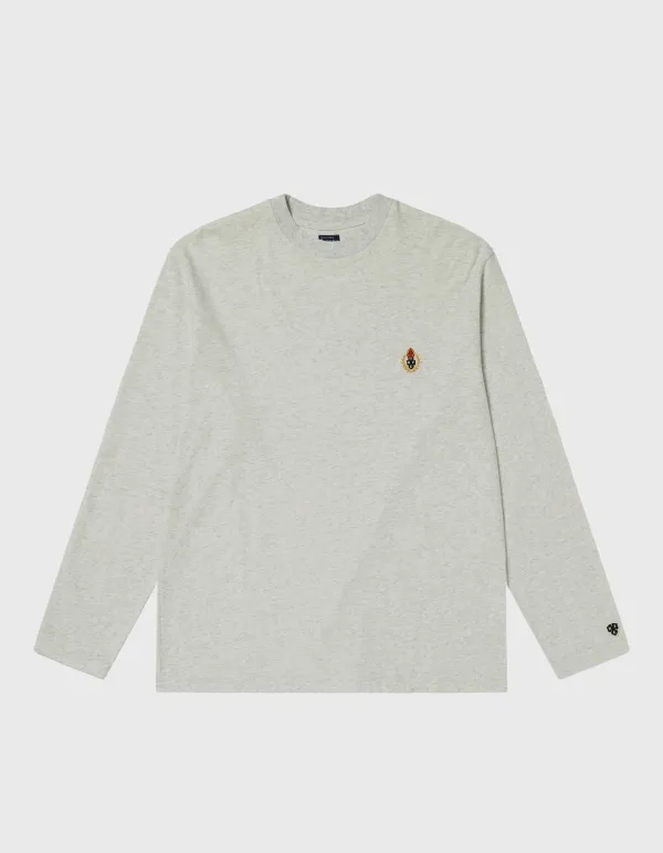 CREST WASHED 17S LONG SLEEVE / M.Grey(3%)
