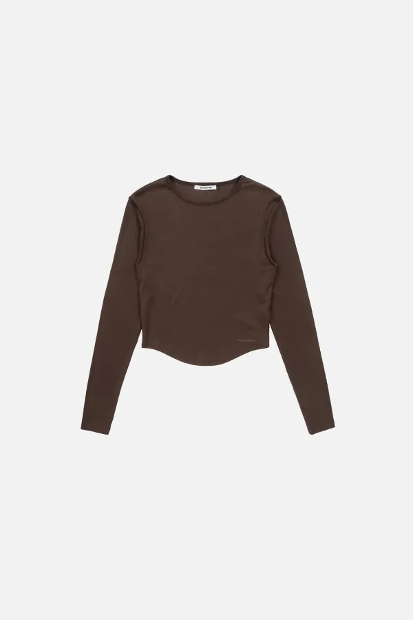 ROUND HEM LINE TEE - BROWN