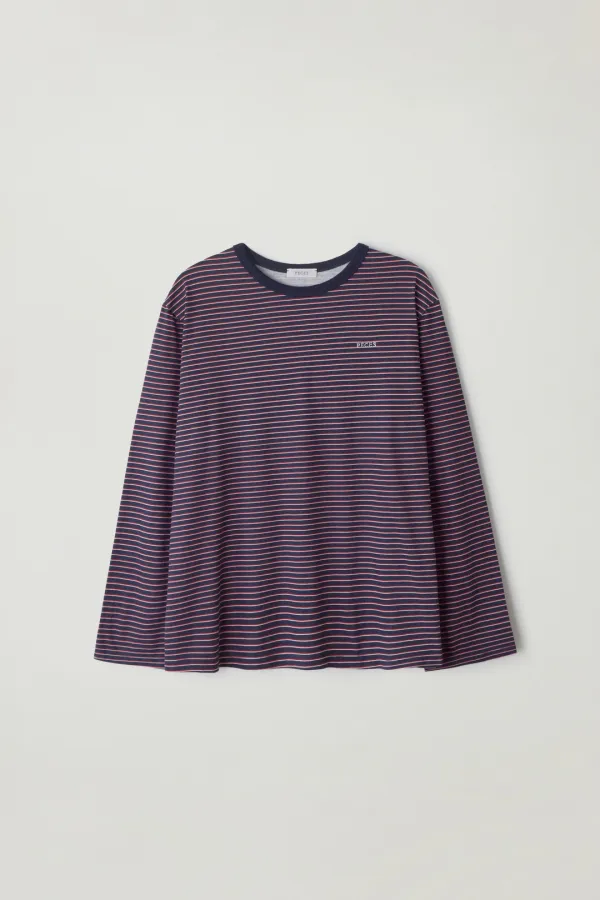 Striped box t-shirt (Navy)
