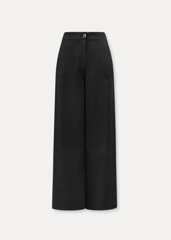 CHIXLABEL H 에즈 와이드 팬츠-Black