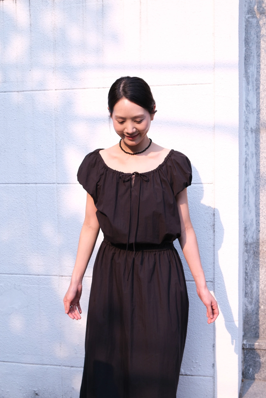 노미나떼 Mellow Shirring Dress (Black) 상품 이미지 1