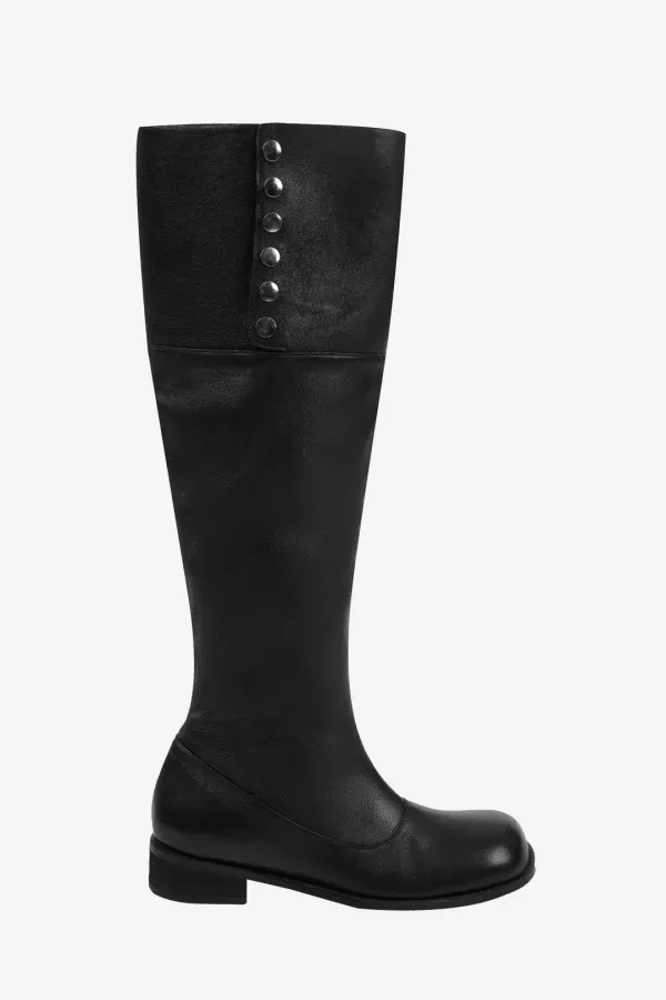 [Exclusive] Folding Button Boots _ Black