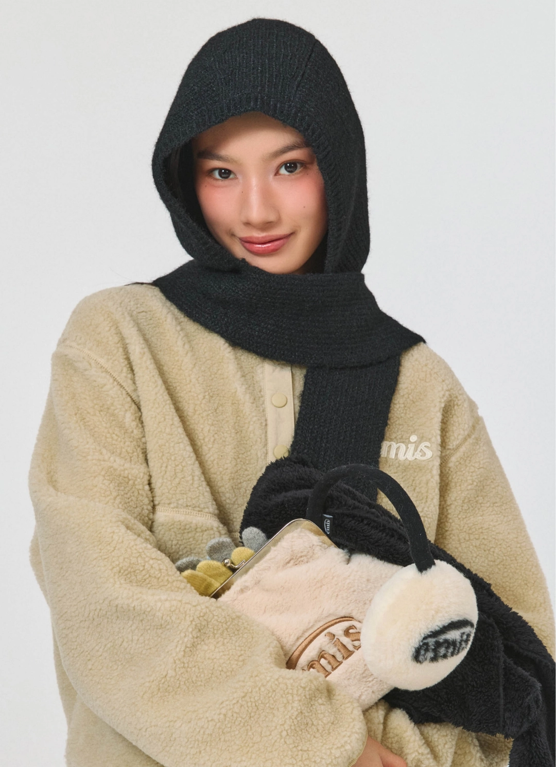 이미스 (W) HALF NECK FLEECE TOP-BEIGE 상품 이미지 2
